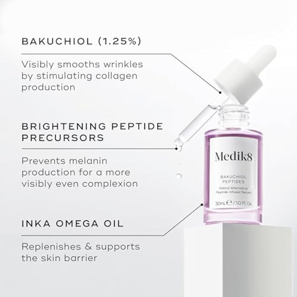 Medik8 Bakuchiol Peptides - Retinol Alternative Peptide-Infused Serum - 1.25% Bakuchiol - Plant-Based Retinol Alternative - 30ml-2